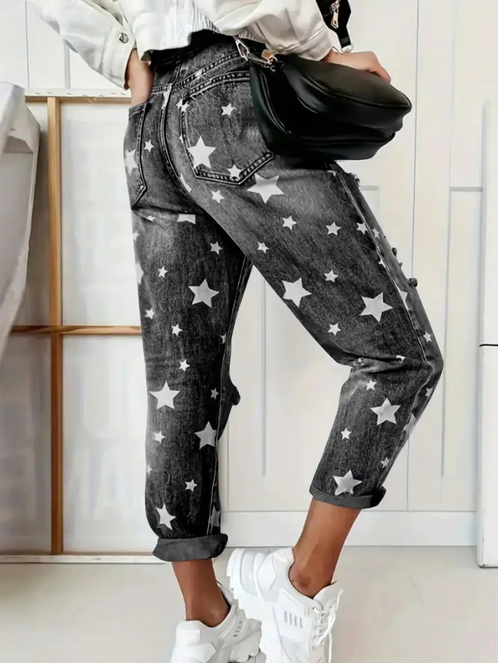 Modern High Waist Distressed Denim Jeans