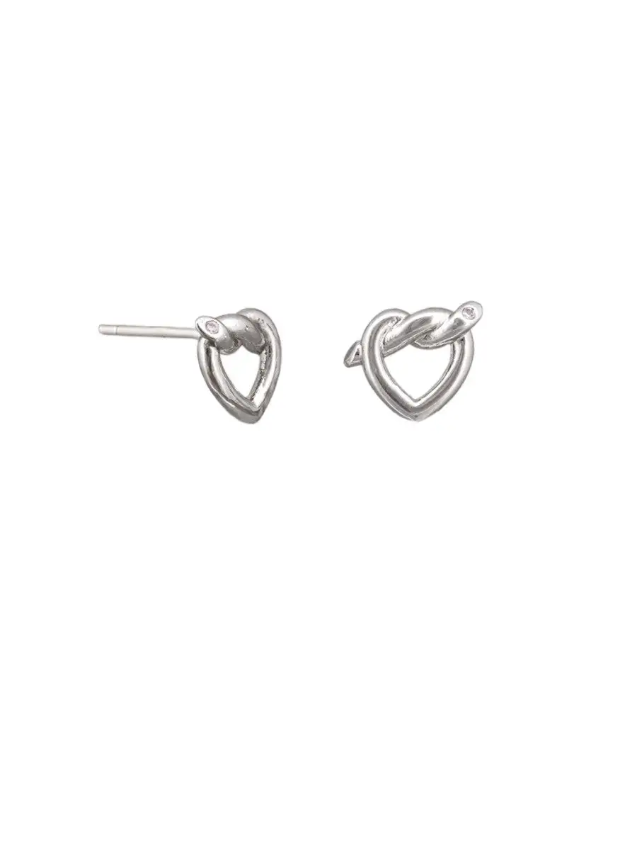 Knotted Heart Stud Earrings