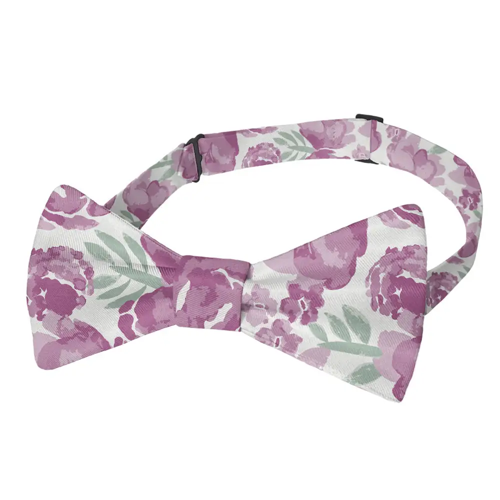 Watercolor Floral Motif Bow Tie