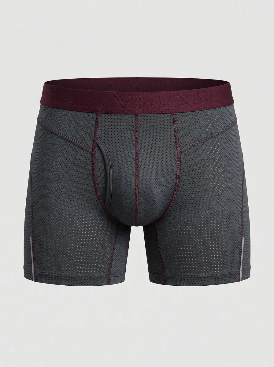 Men's Athletic Performance Mesh Breathable Printed Boxer Briefs