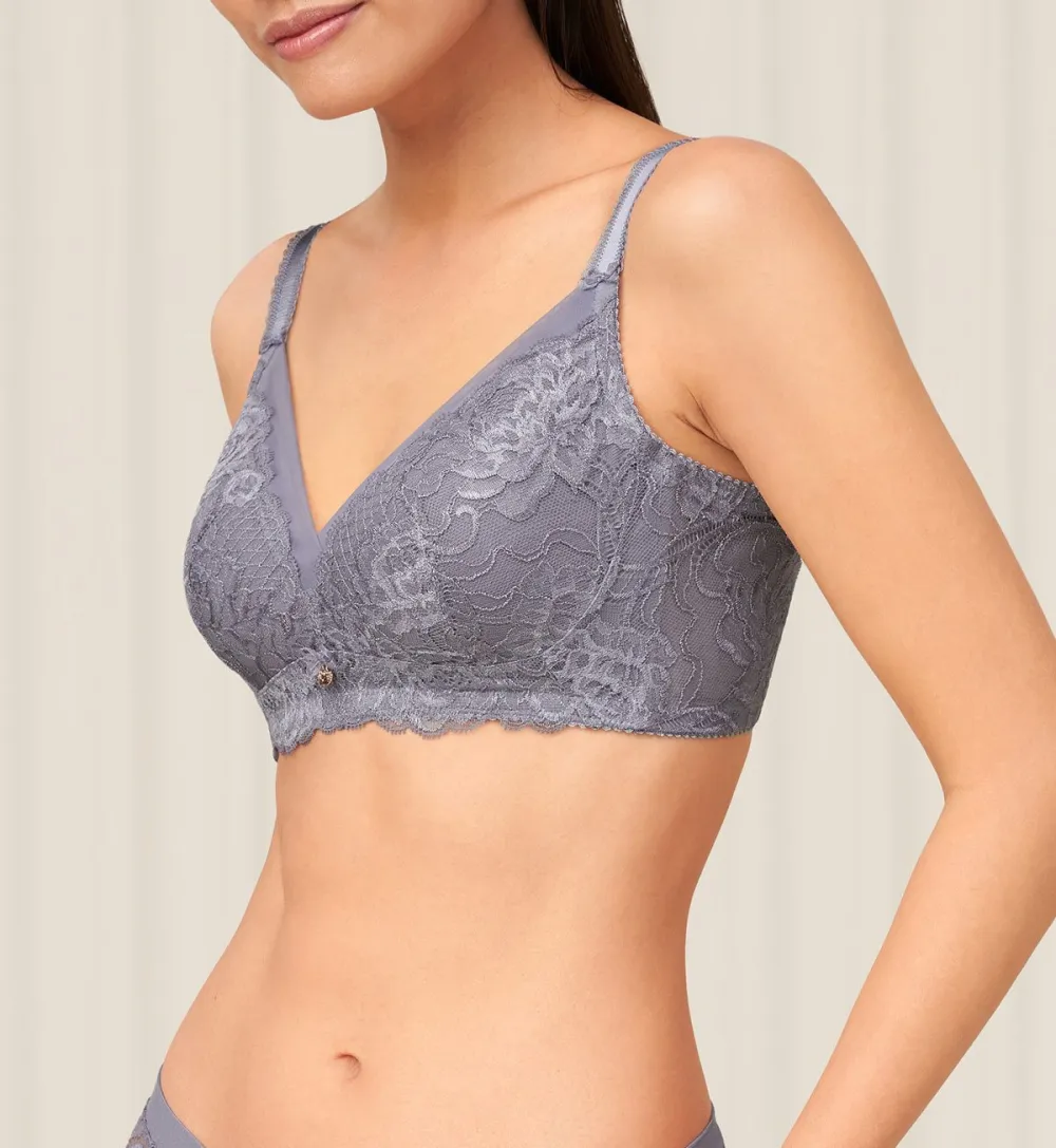 Women's Airy-Feel Non-Wired Full-Cup Padded Lace Molded Bra