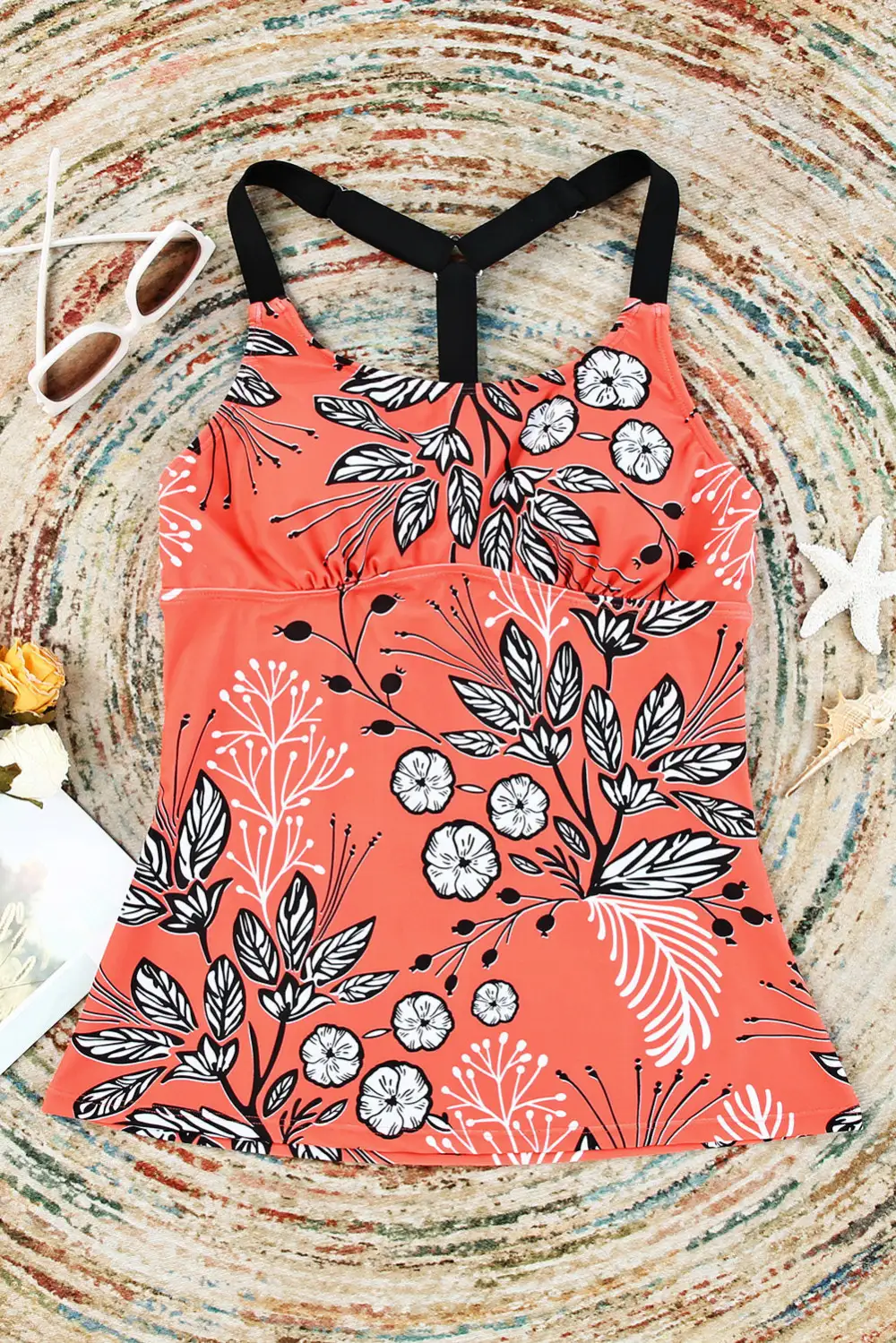 Swimwear Paisley Floral Camouflage Print Boho Tankini Top