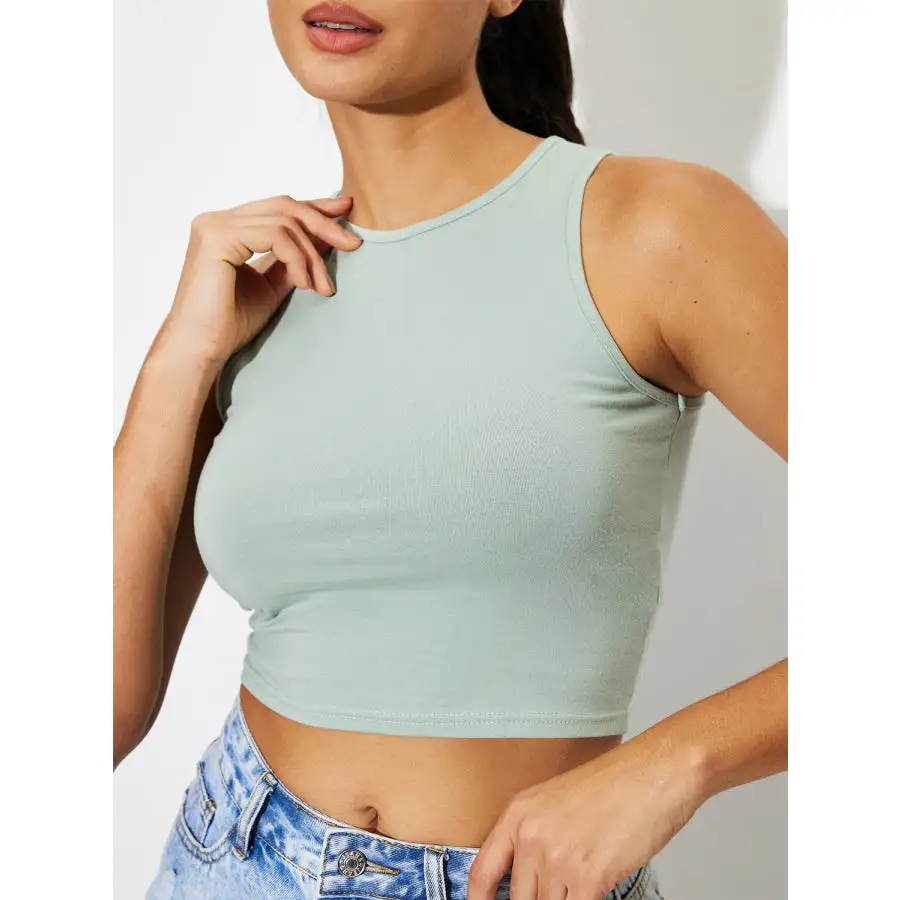 Soft Round Neck Cropped Tank