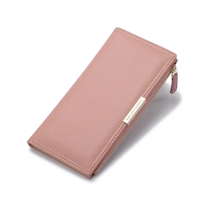Minimal Slim Zip Wallet Clutch