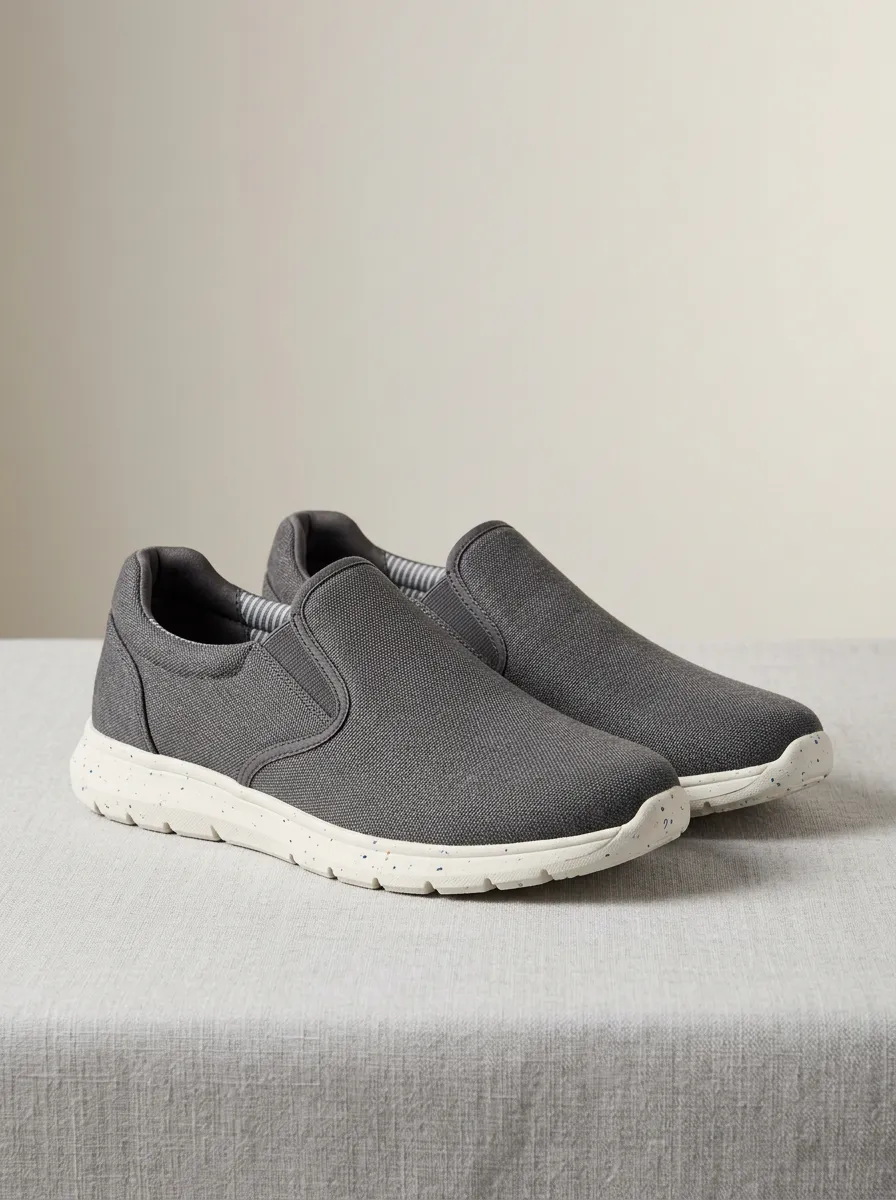 Minimal Casual Unisex Elastic Canvas Shoes