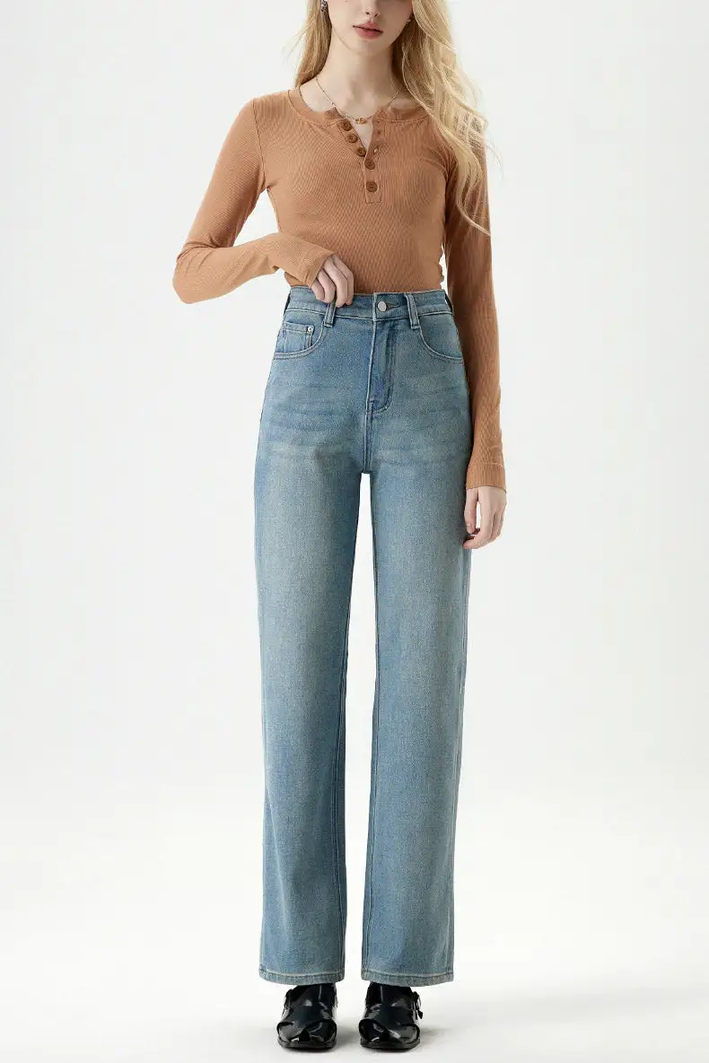 Straight-Leg Minimalist Denim Pants