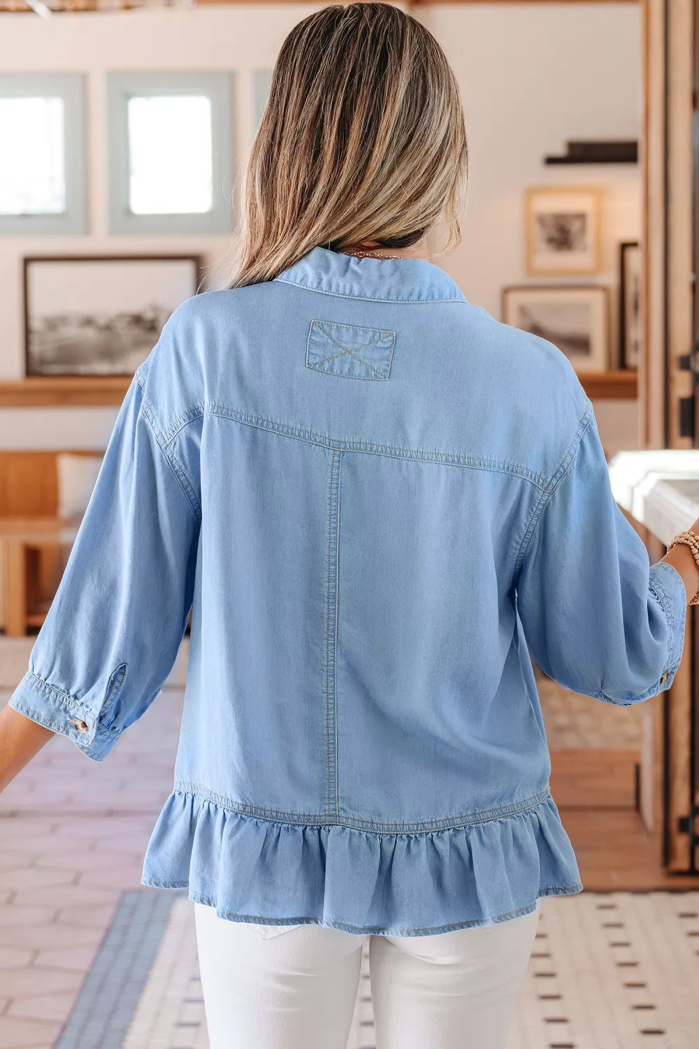 Beau Blue Half Sleeve Button Shirt
