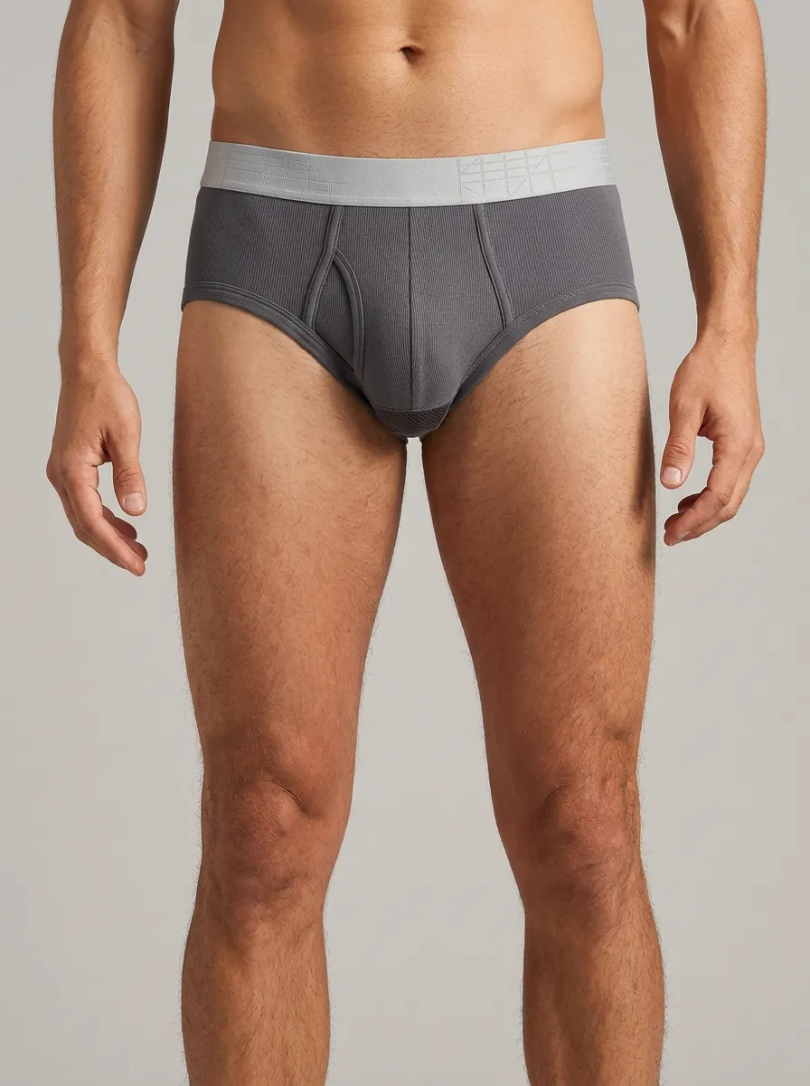 Men's Minimalist Ribbed Elastic Waistband Boxer Briefs
