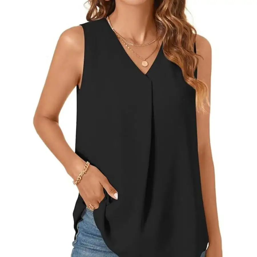 Full Size V Neck Sleeveless Tank Top