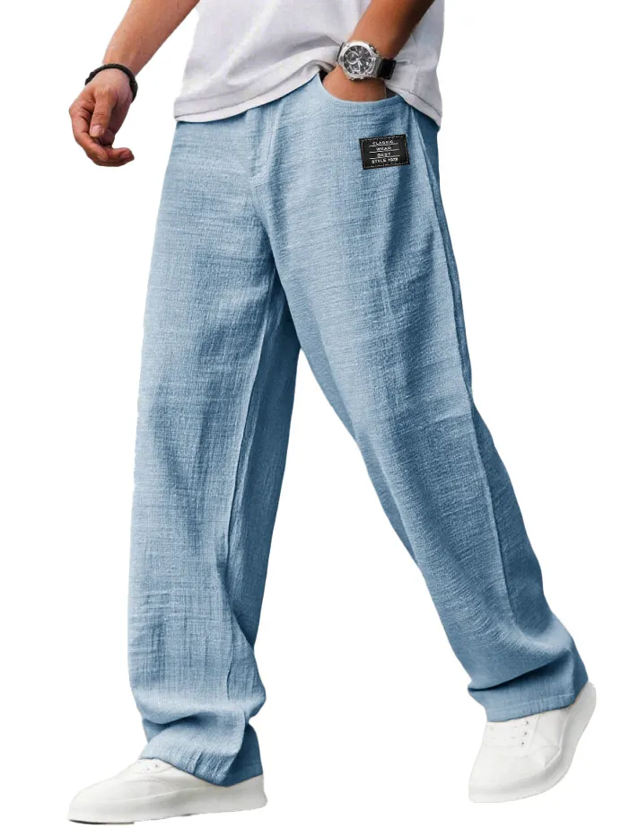 Linen Blend Drawstring Trousers