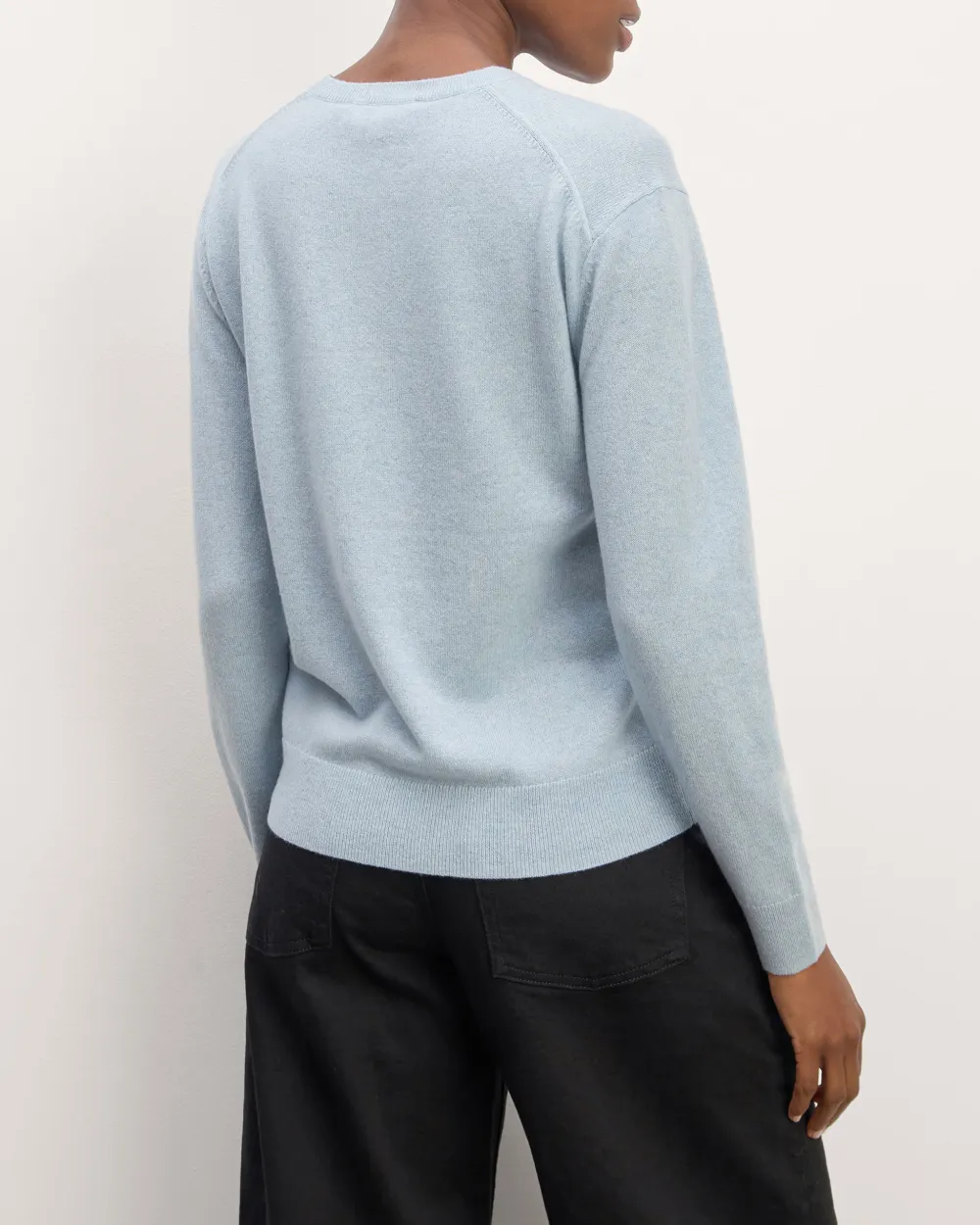 The Sky Blue Classic Crew in Cashmere