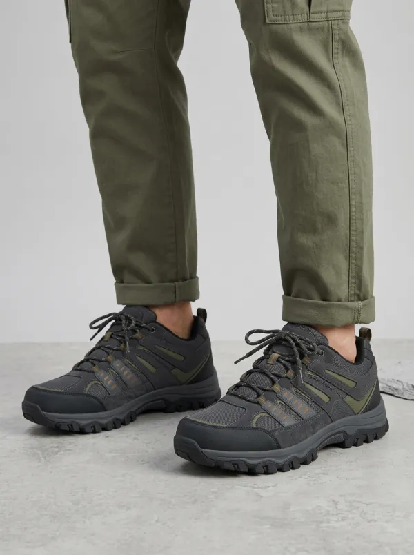 Men's Outdoor Hiking Topographic Pattern Printed Trekking Shoes