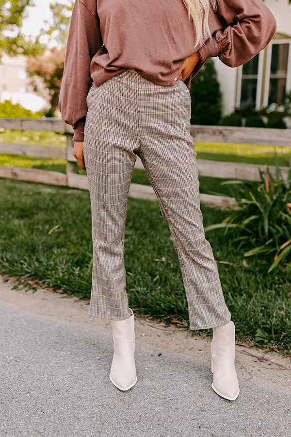 High Waist Relaxed Plaid Side Zip Pants