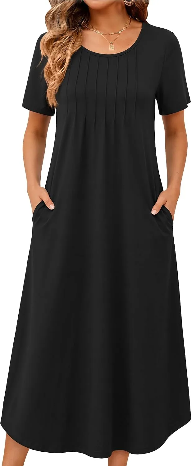 Ekouaer Cotton Nightgowns for Women Plus Size Moo Moos with Pockets