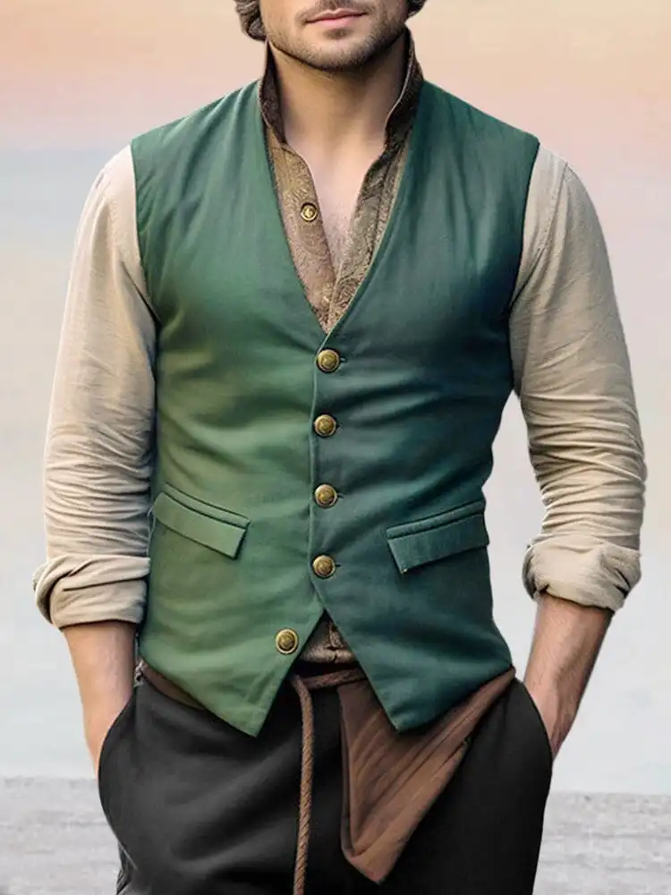 Clean Front V-Neck Suit Vest