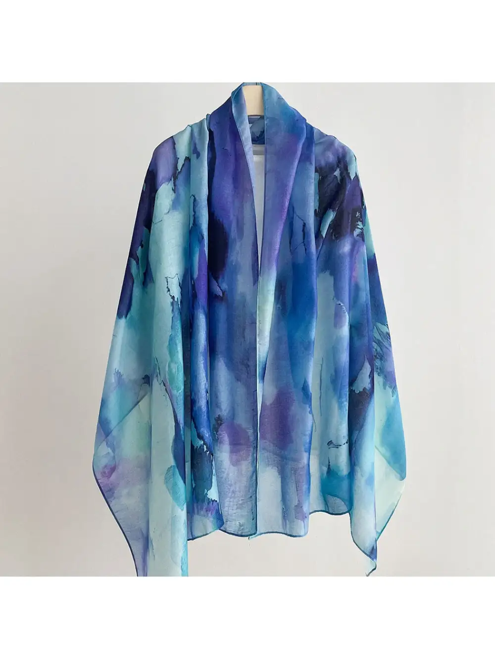 Watercolor Plant Print Summer Wrap Scarf