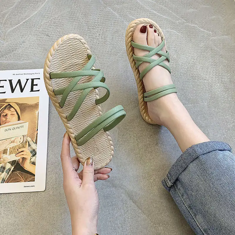 Low Heel Slide Sandals