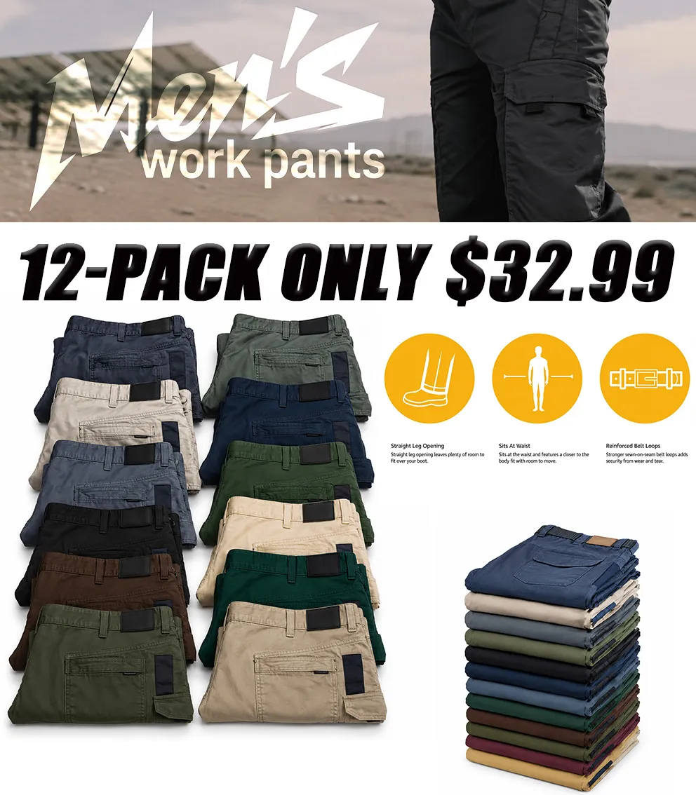 Men's Solid Color Tactical Work Pants
