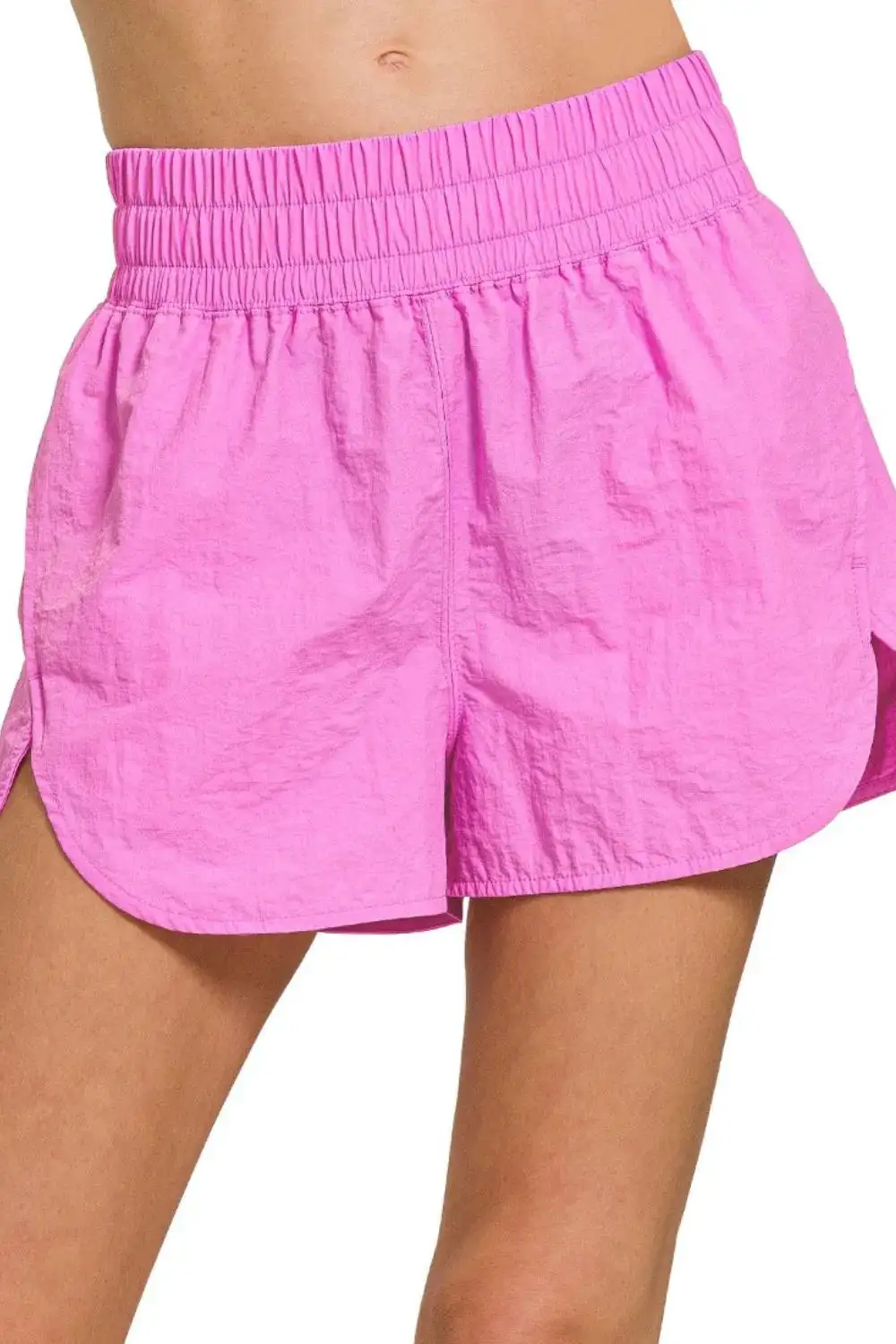 Relaxed Windbreaker Smocked Waistband Running Shorts