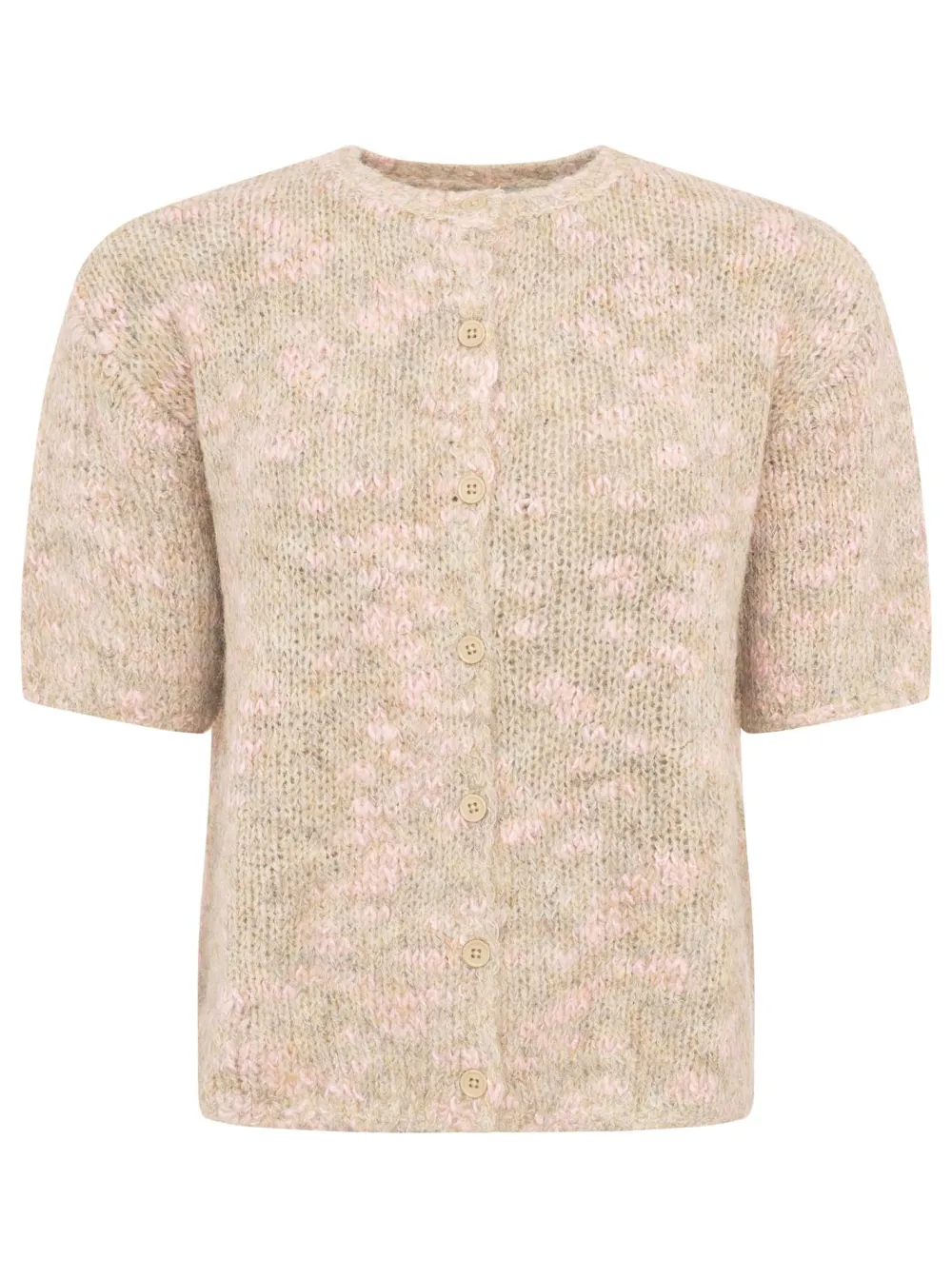 Classic Wool Cropped Heart Pattern Cardigan