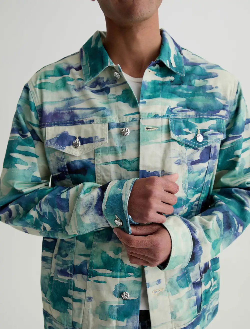 Men's Button Front Stretch Trucker Jacket