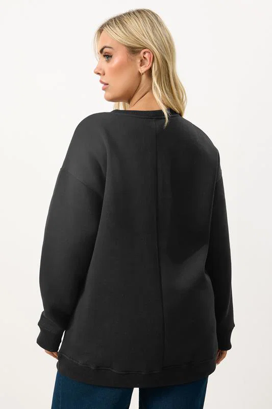 Black Leopard Heart Long Sleeve Sweatshirt detail 2