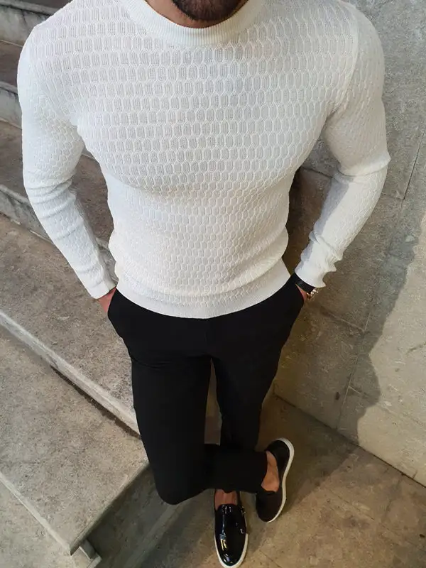 Refined Crew Neck Slim Fit Knit Sweater
