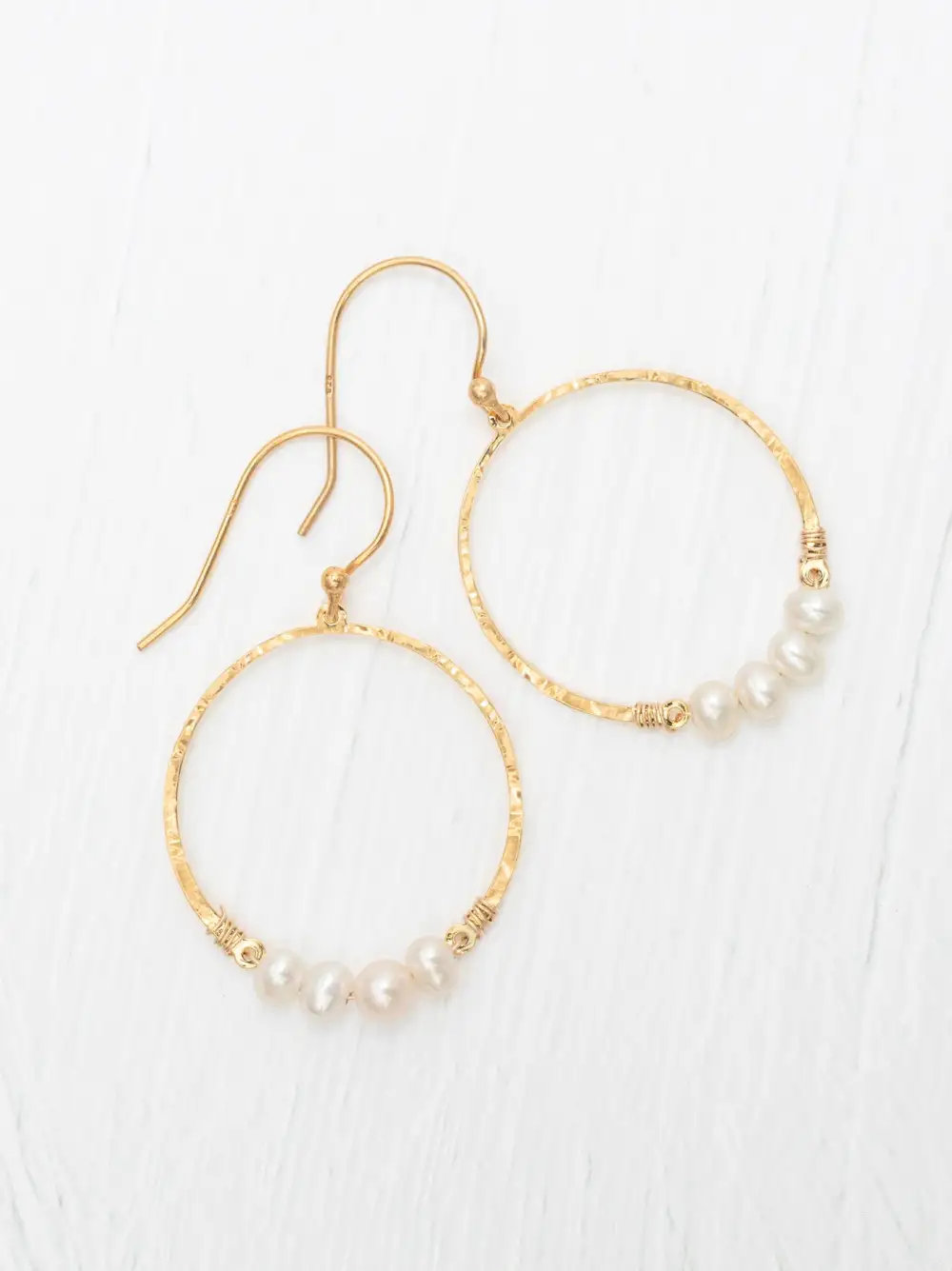 Dainty Pearl Hoop Earrings
