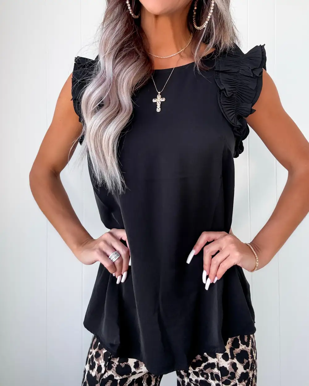 Ruffled Woven Top