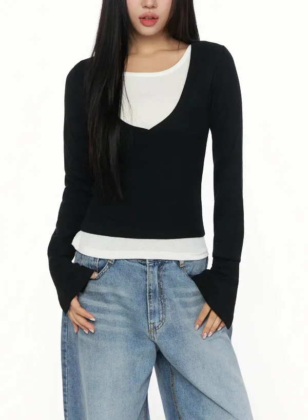 Button Detail Ribbed Tee