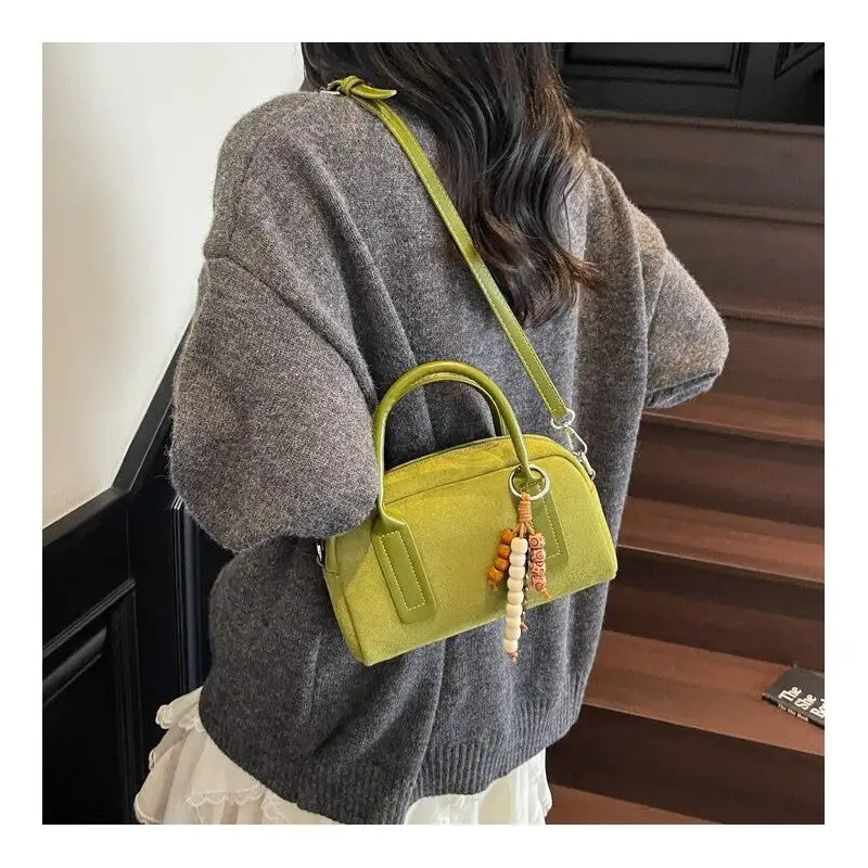 Casual Vintage Crossbody Satchel with Charm