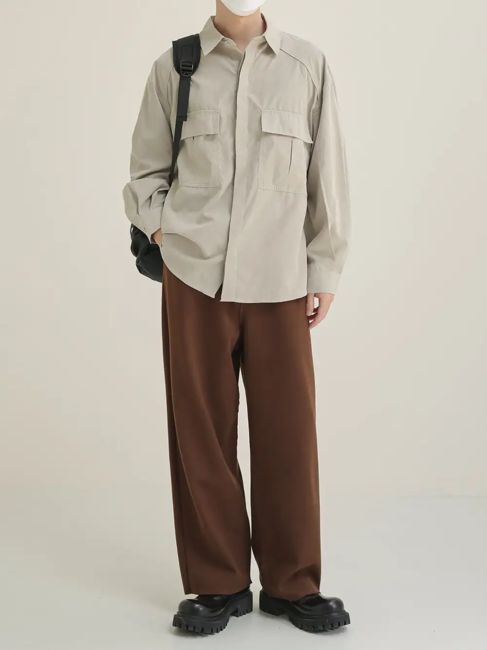 Drop Shoulder Flap Pocket Shirt