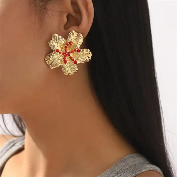 Retro Floral Statement Earrings