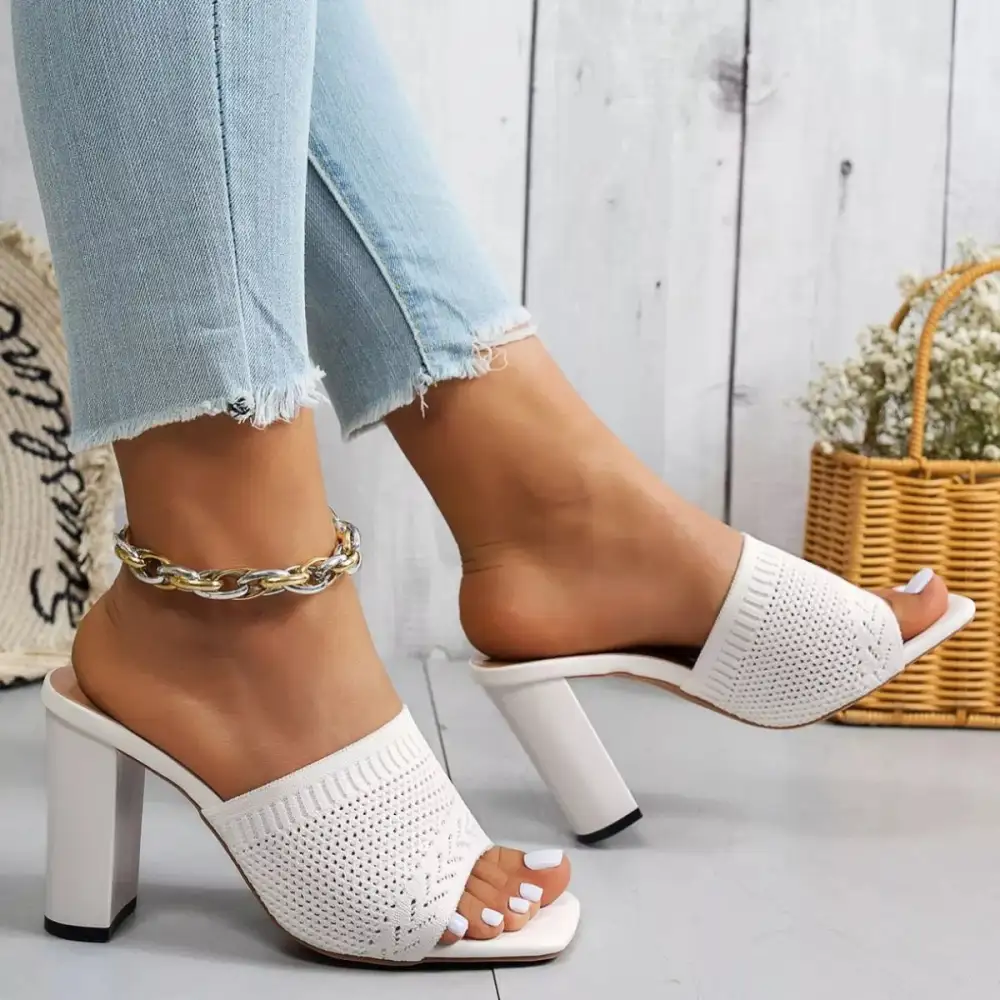 Lightweight Open Toe Block Heels Sandals