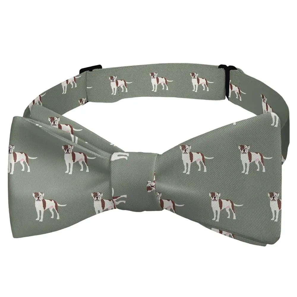 American Bulldog Pattern Bow Tie
