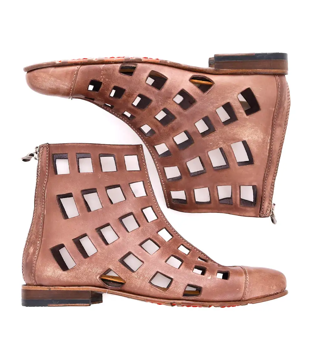 Cap-Toe Back-Zip Ankle Boots