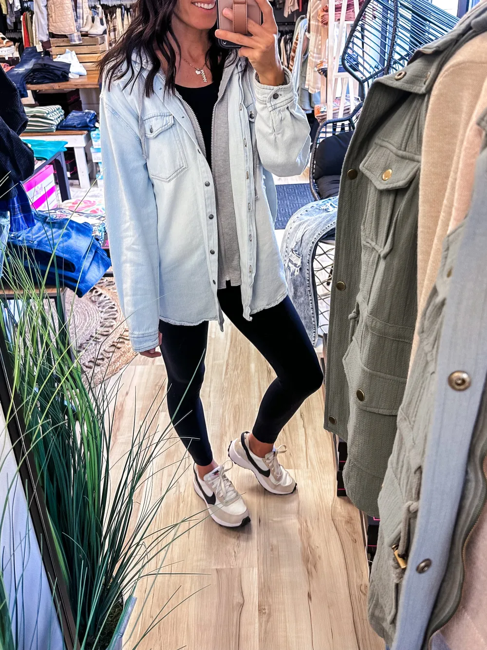 Maddie Denim Zip Up