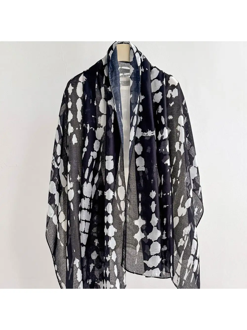 Elegant Marbled Print Summer Wrap Scarf