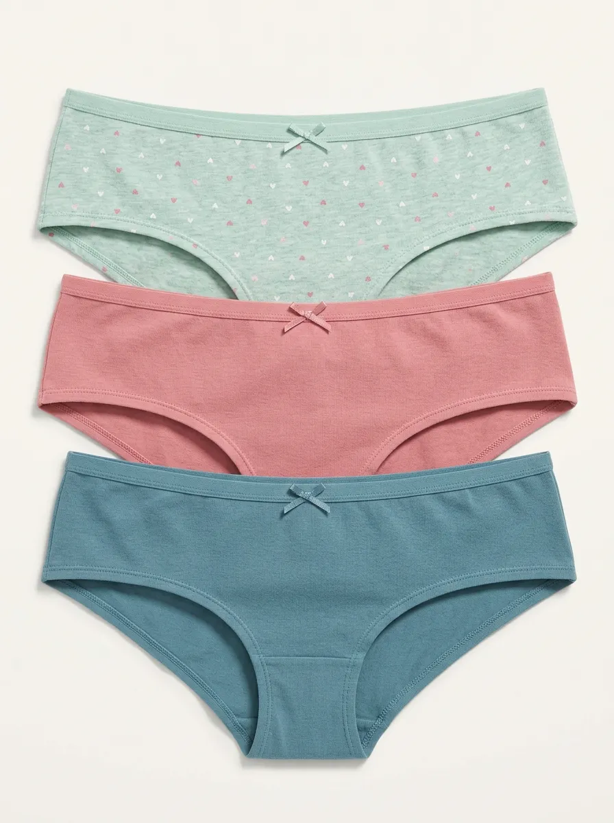 Minimalist Heart Women's Three-Piece Panty Set