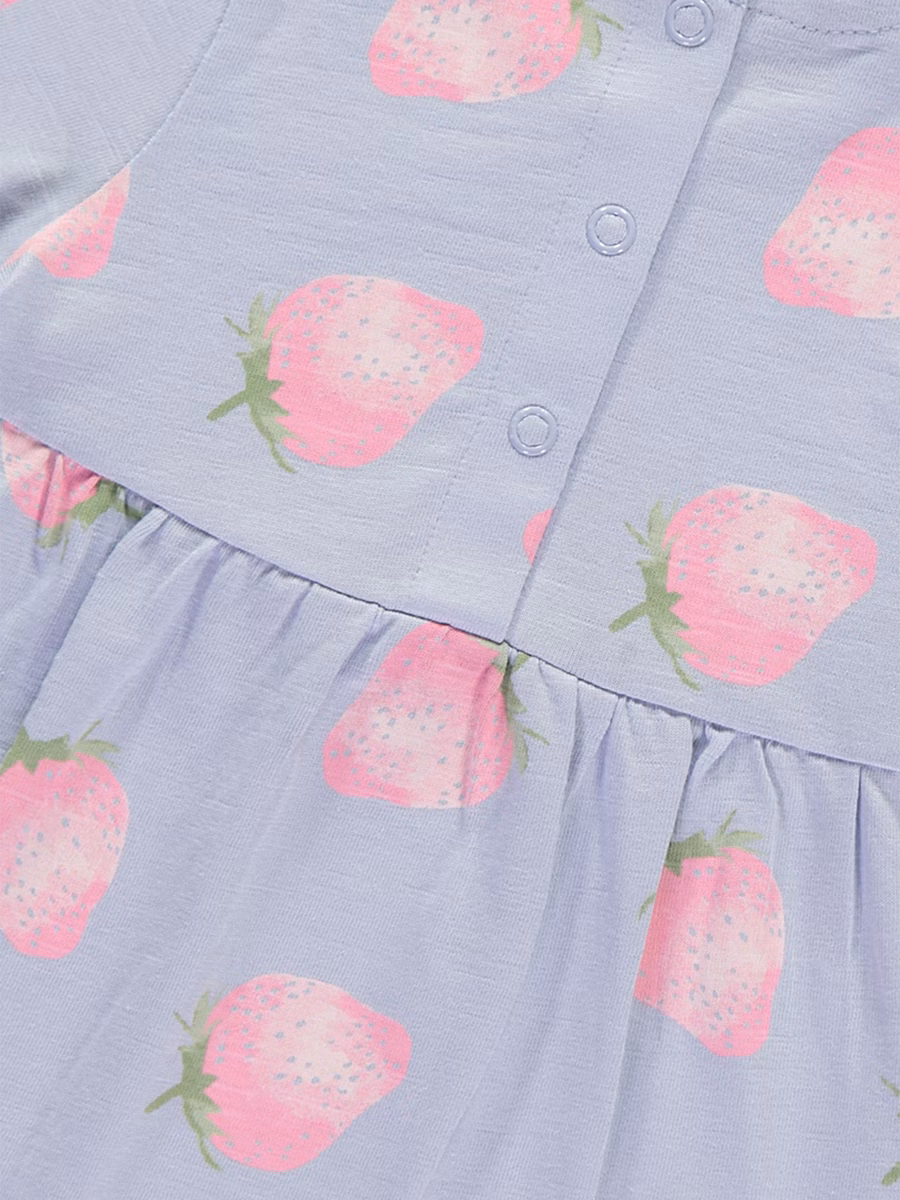 Lilac Strawberry Short Sleeve Dress detail 1