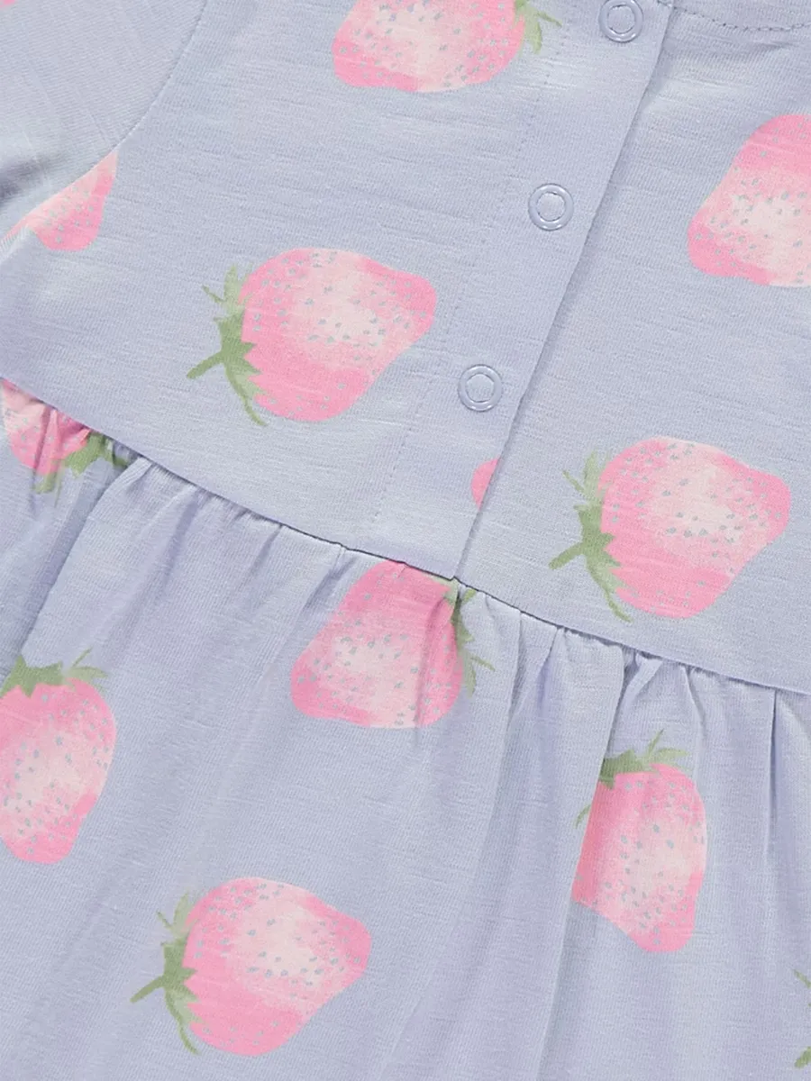 Lilac Strawberry Short Sleeve Dress