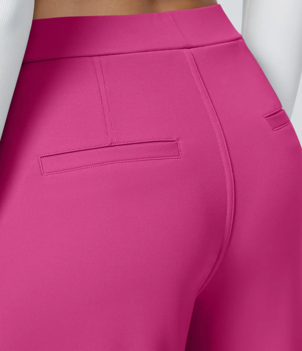 2026🔥  High Waisted Pocket Straight Leg Work Pants