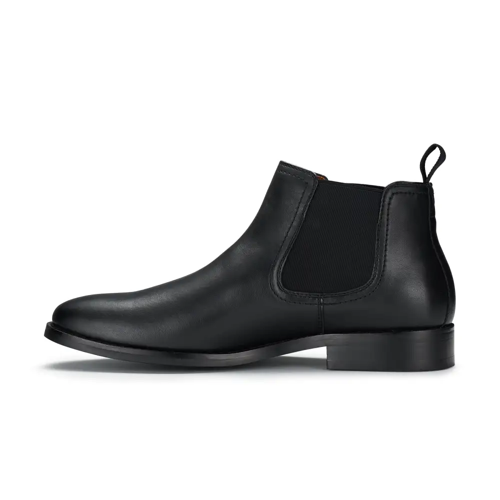 Classic Faux-Leather Slip-On Elastic-Side Chelsea Boots