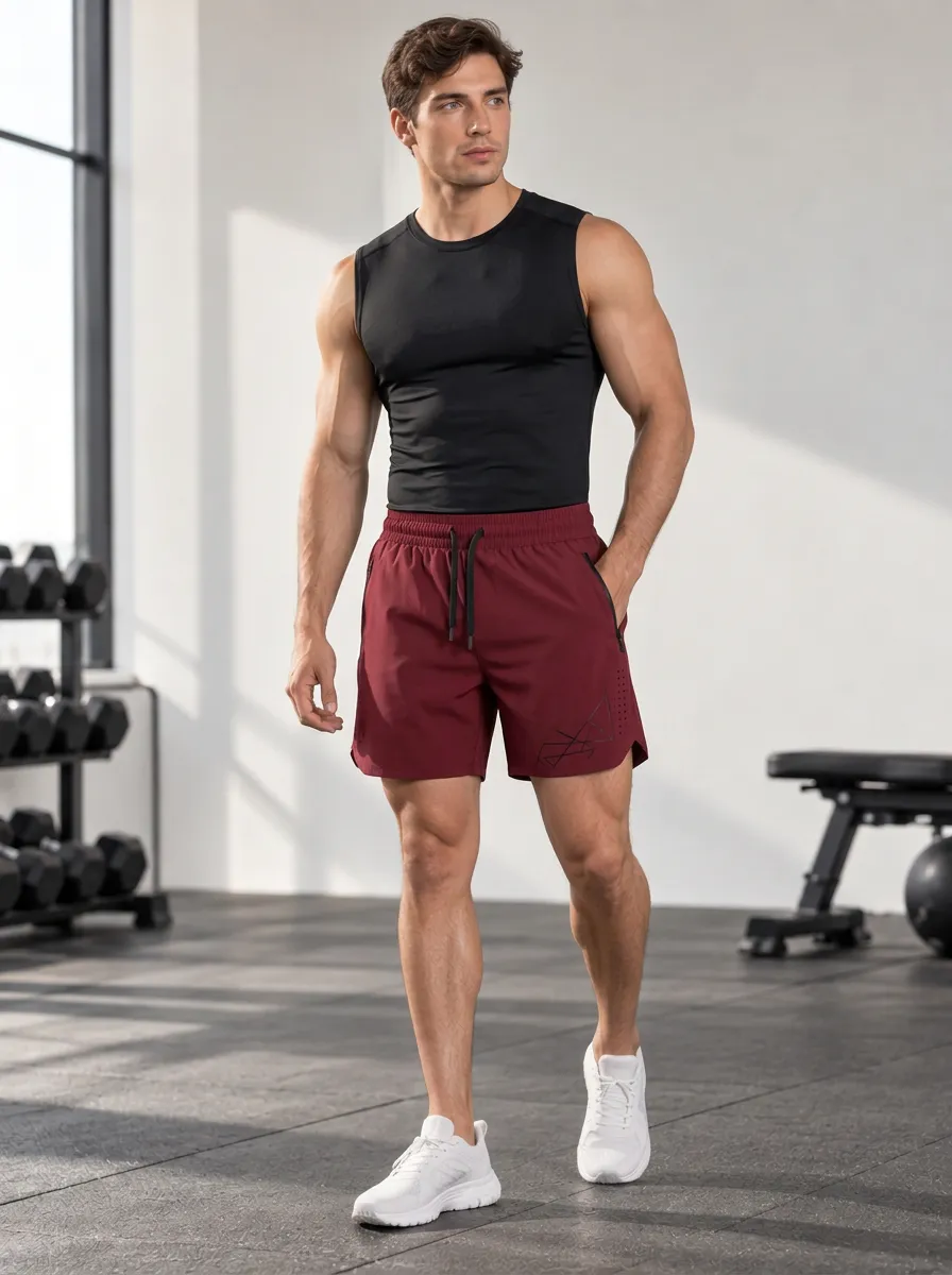 Men's Geometric Printed Gym Shorts