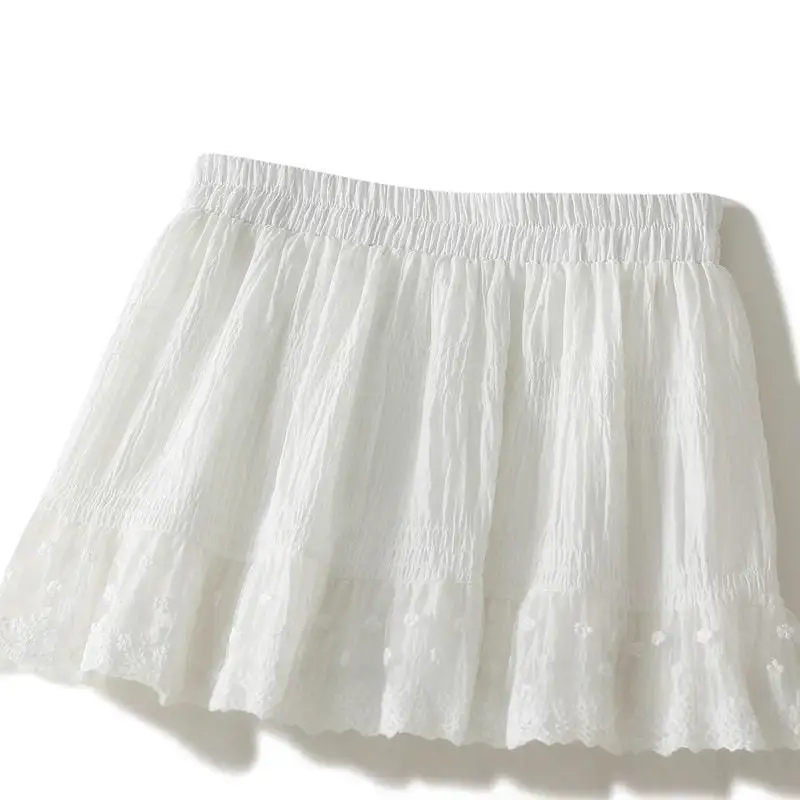 Heritage High Waist A-Line Lace Trim Skirt