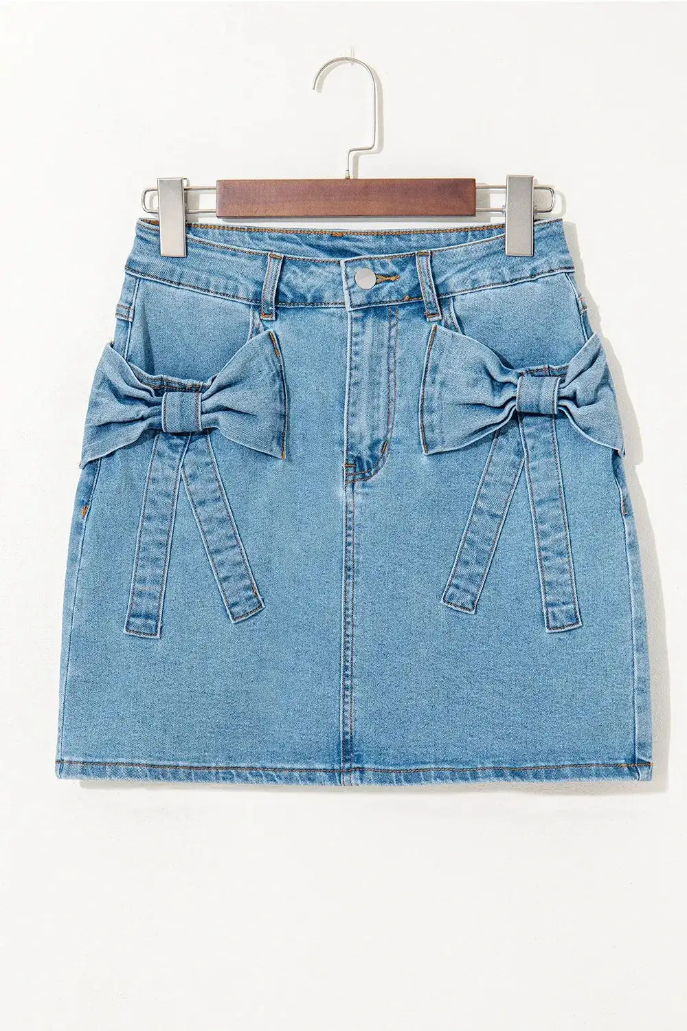 Easygoing Trim Denim Skirt