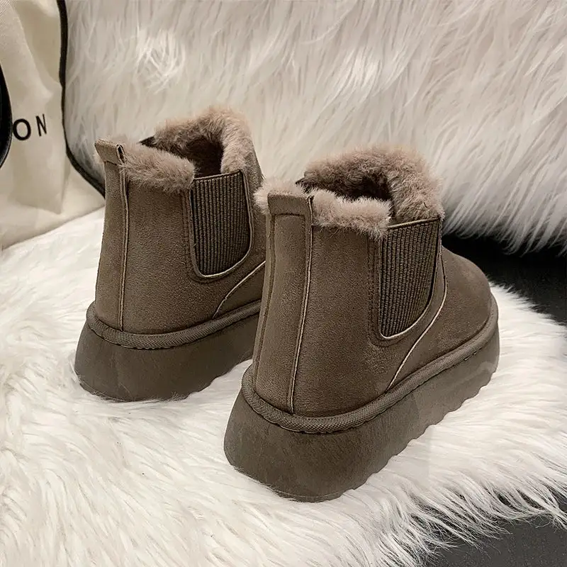 Plush-Lined Warm-Lined Ankle Boots