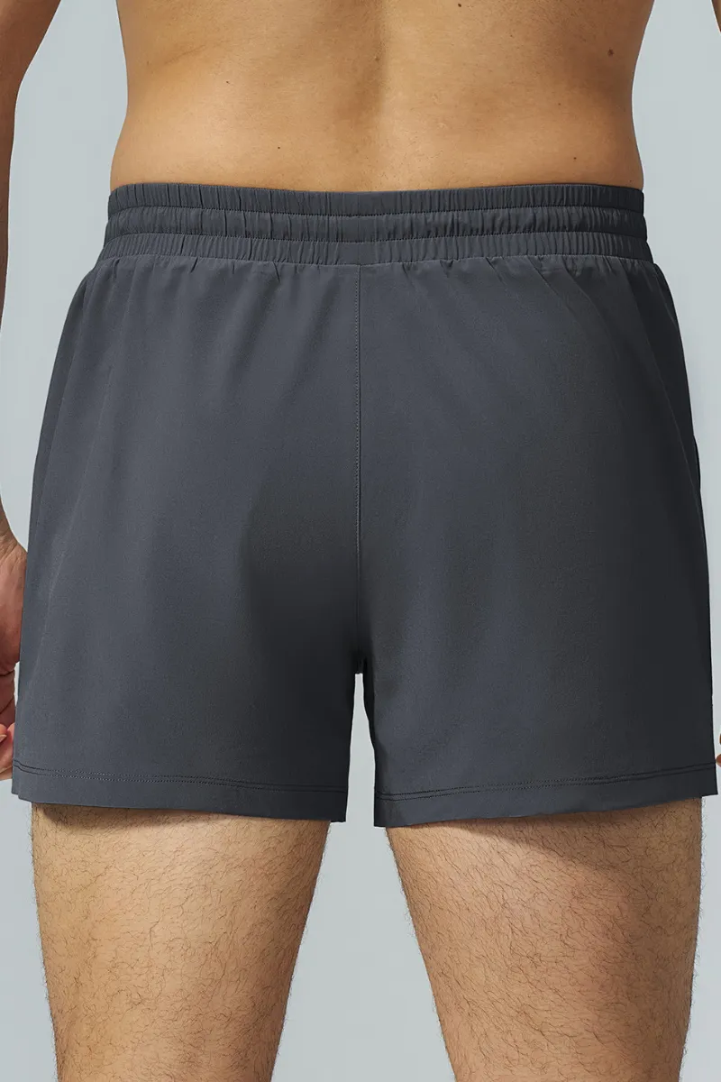 Breathable Drawstring Side Pocket Athletic Shorts