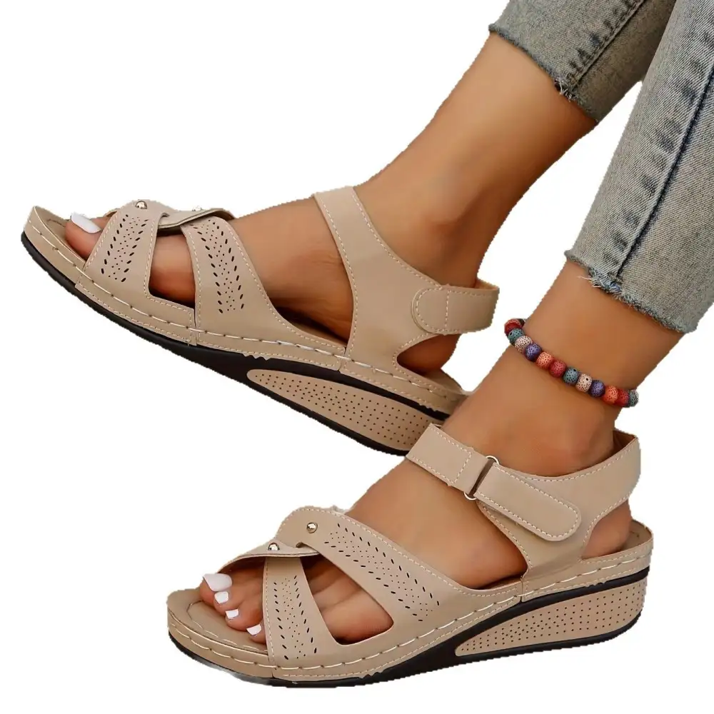 Open Front Wedge Sandals