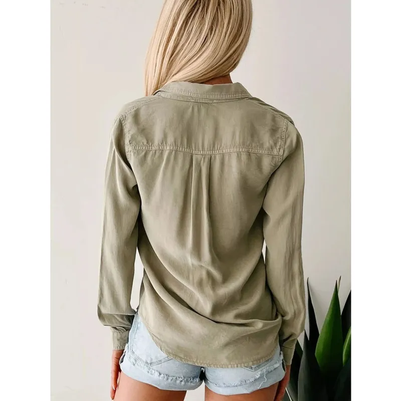 Button-Down Collared Denim Shirt